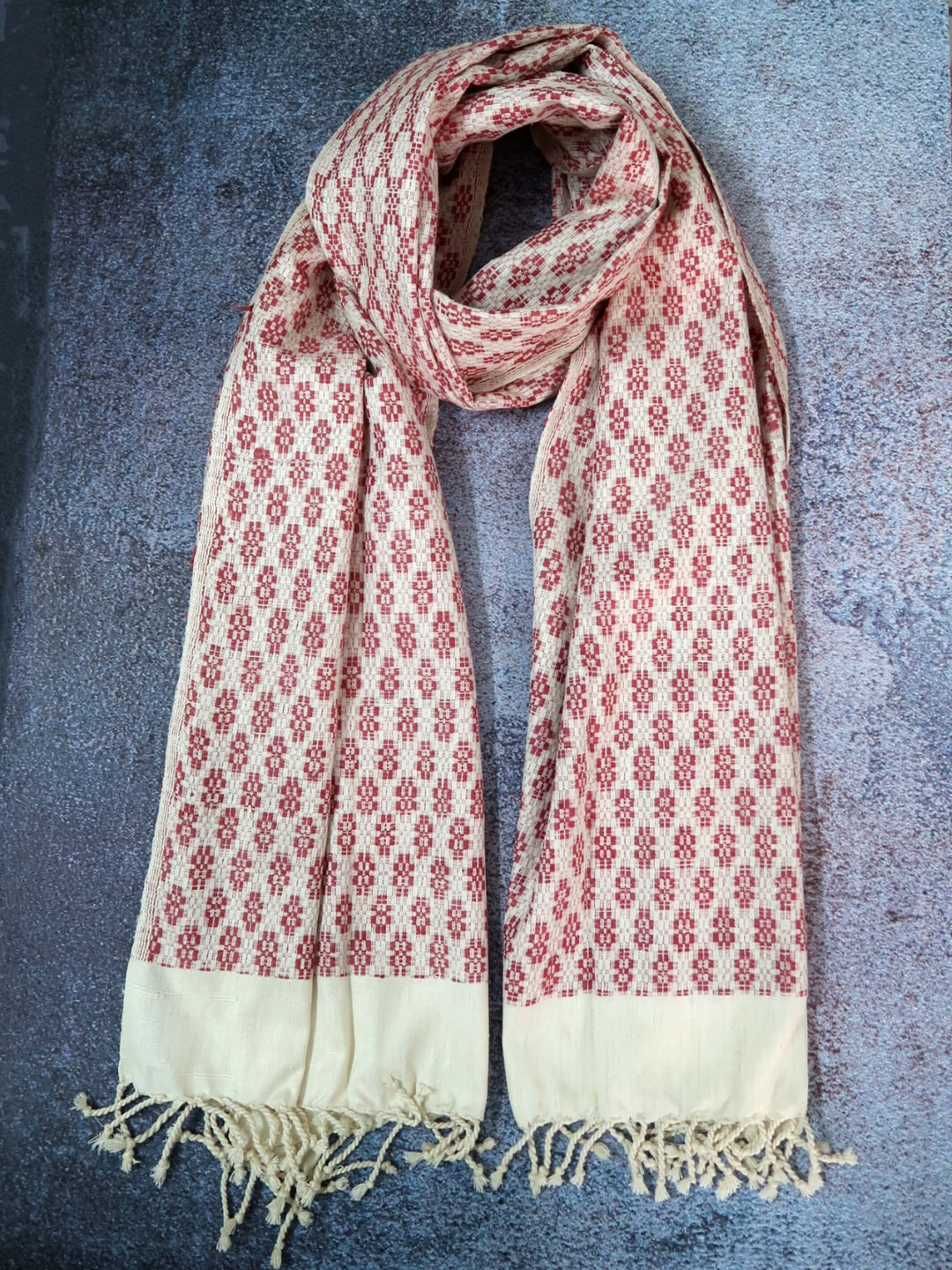 Berry Red Eri Silk Stole