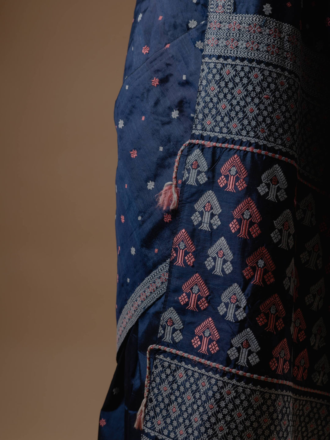 Indigo Blue Paat Silk Saree