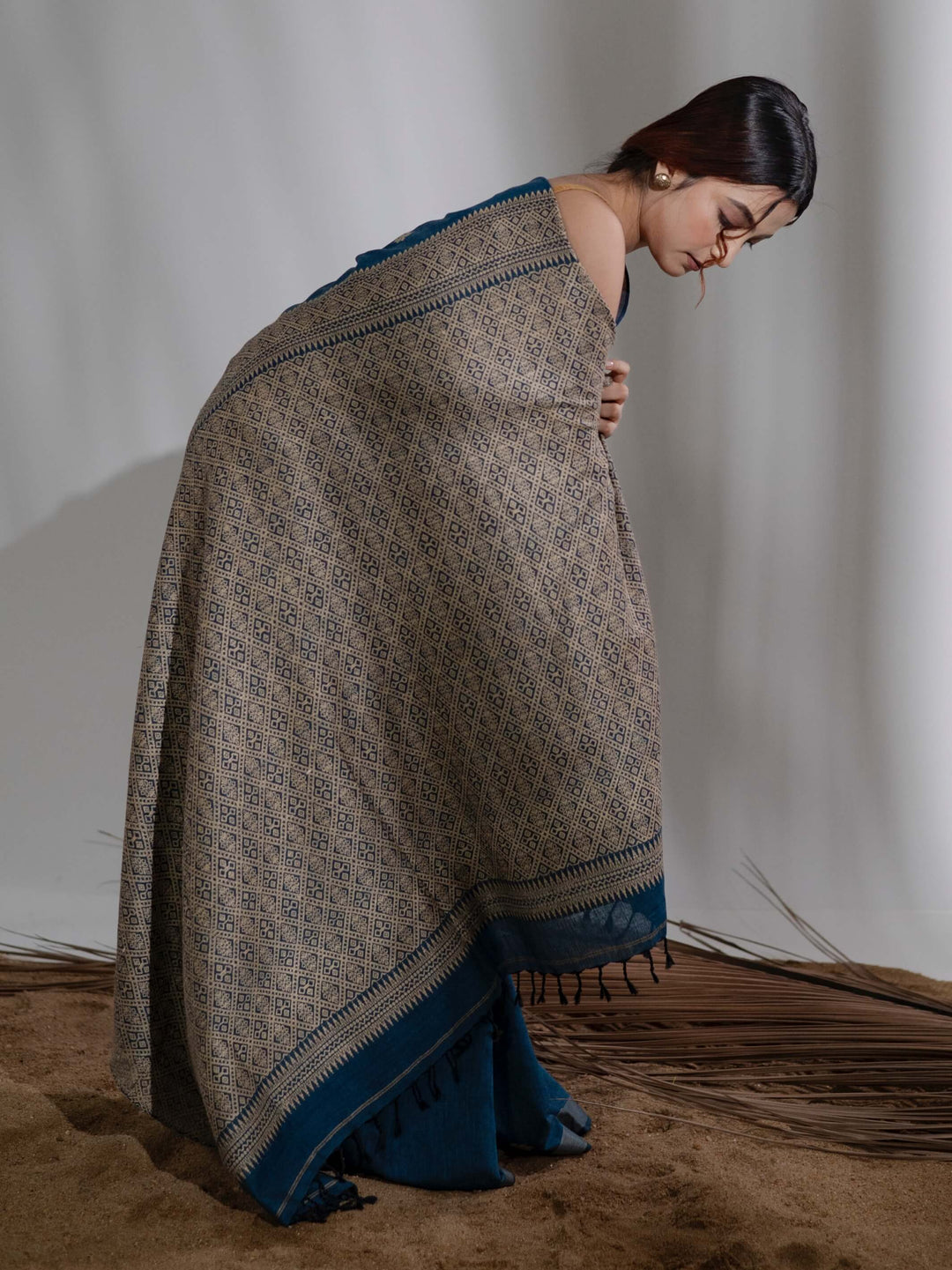 Indigo Silk Cotton Saree