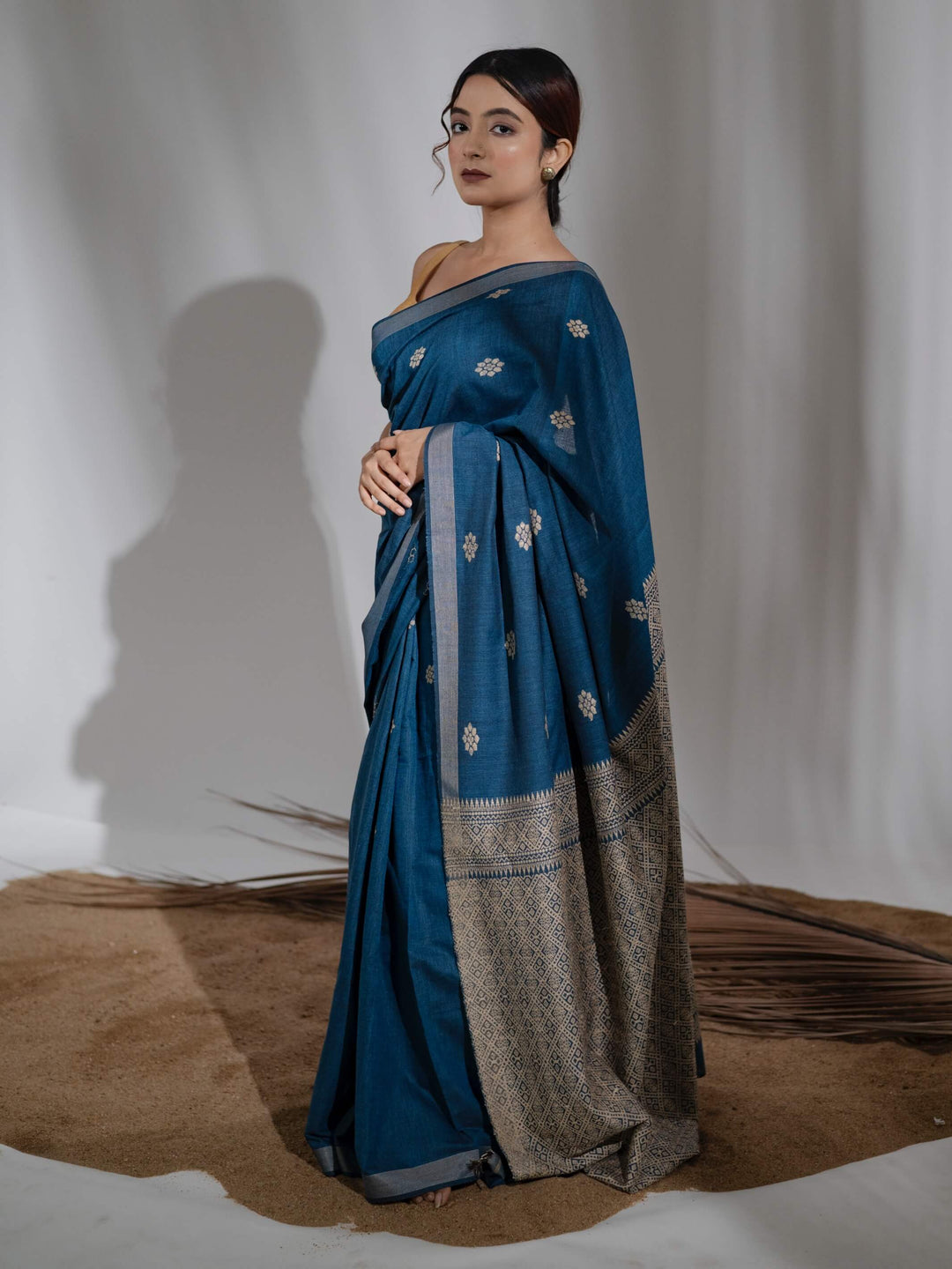 Indigo Silk Cotton Saree