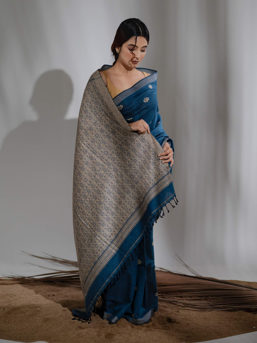 Indigo Silk Cotton Saree