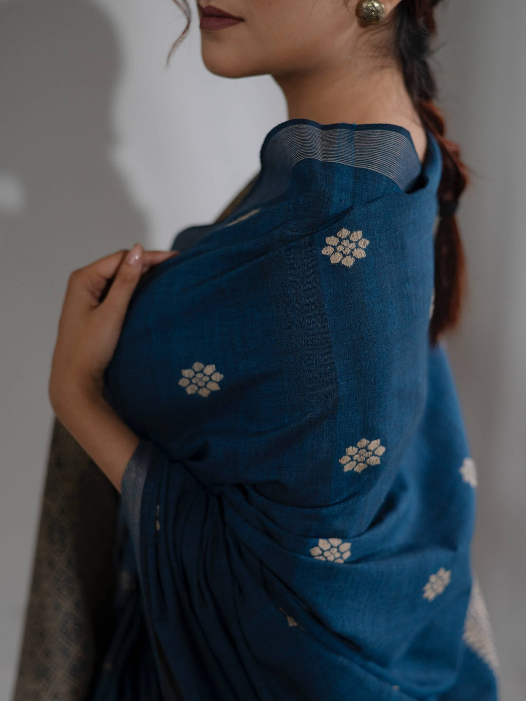 Indigo Silk Cotton Saree