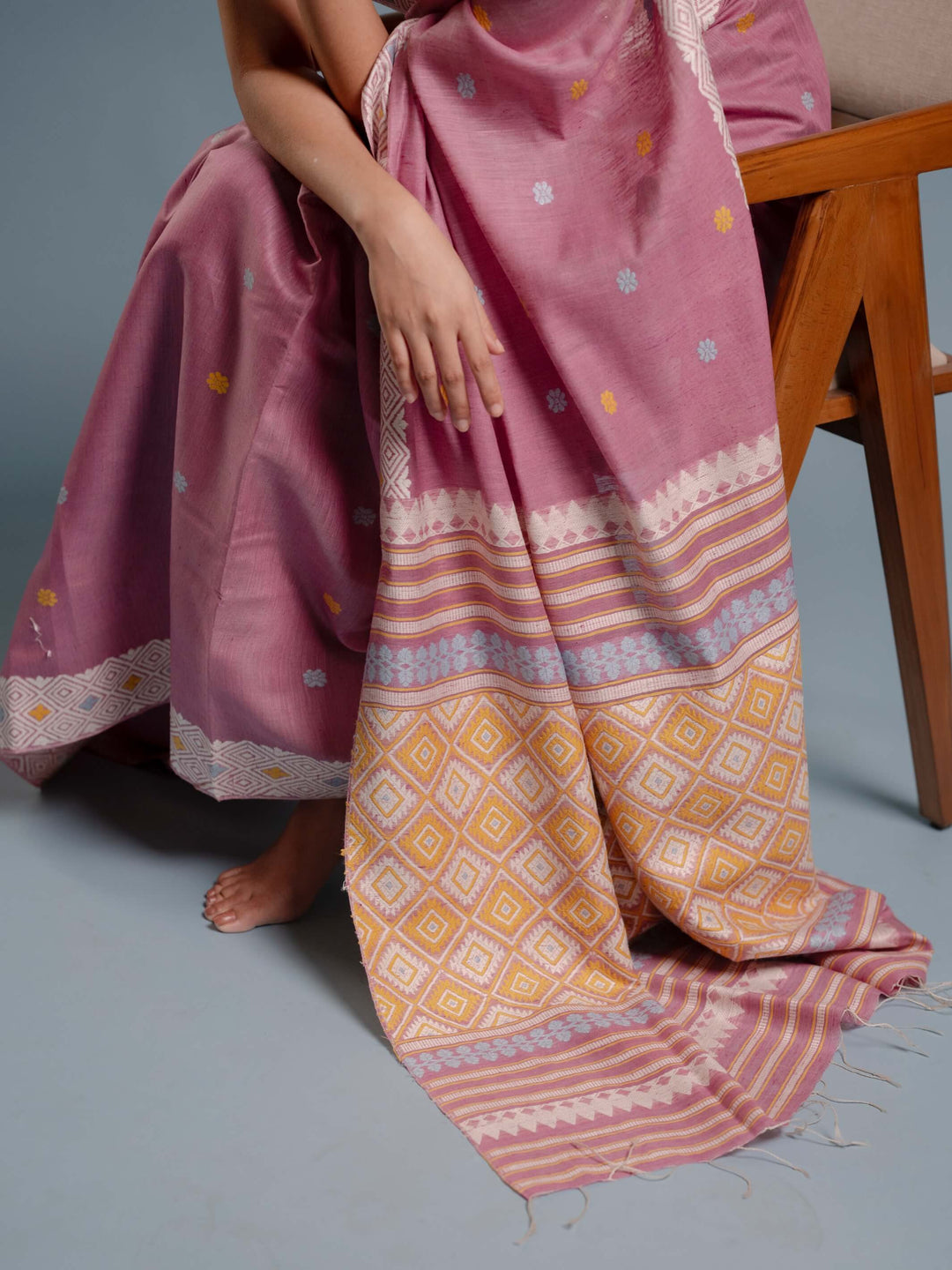 Smoky Lilac Eri Kesa Paat Silk Saree