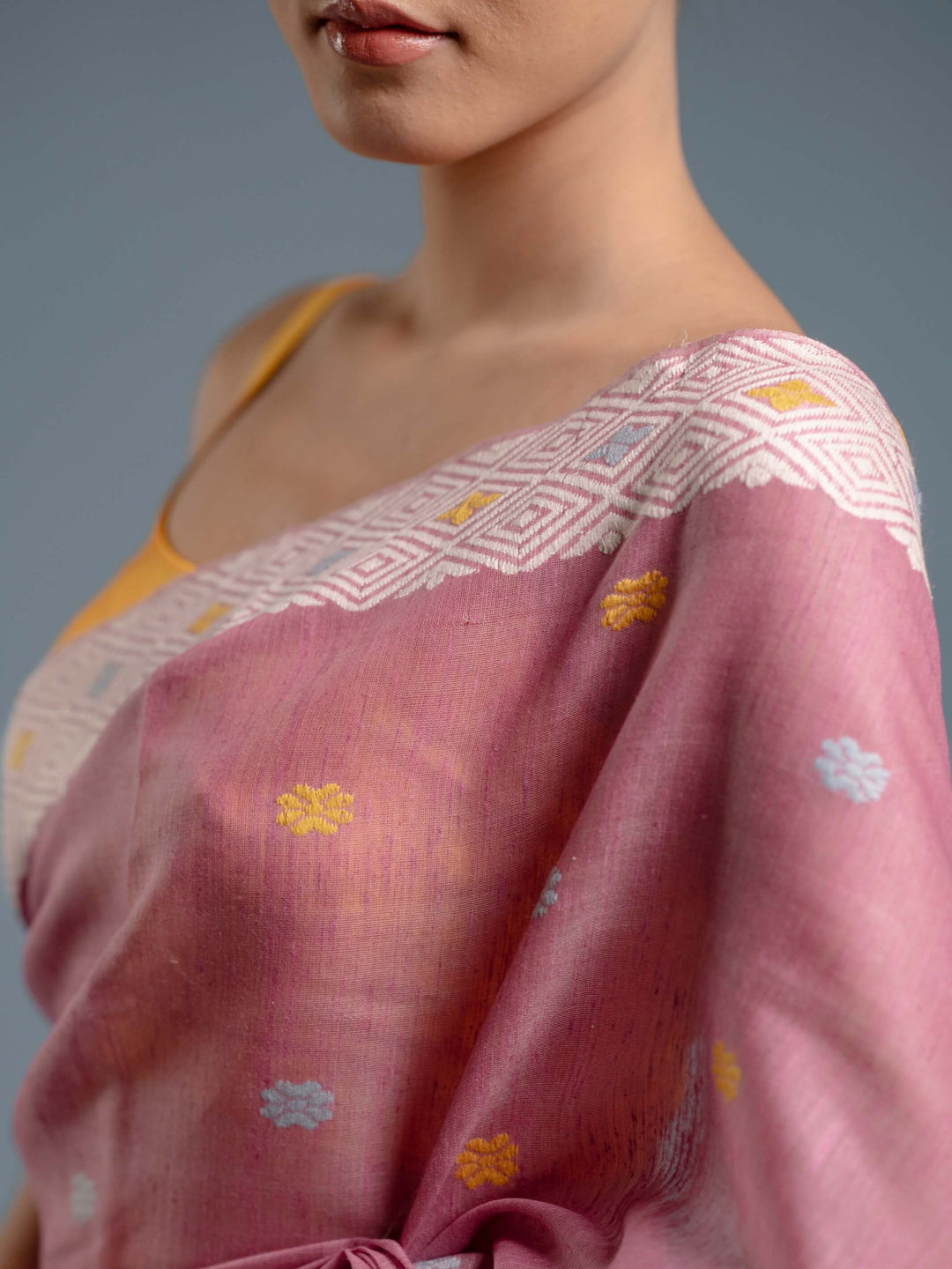 Smoky Lilac Eri Kesa Paat Silk Saree
