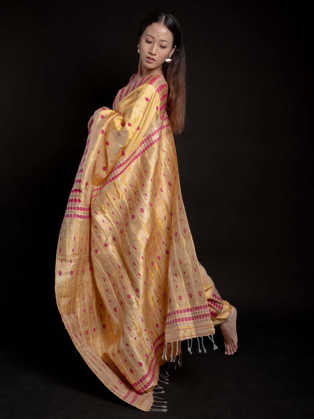 Mustard Paat Silk Saree