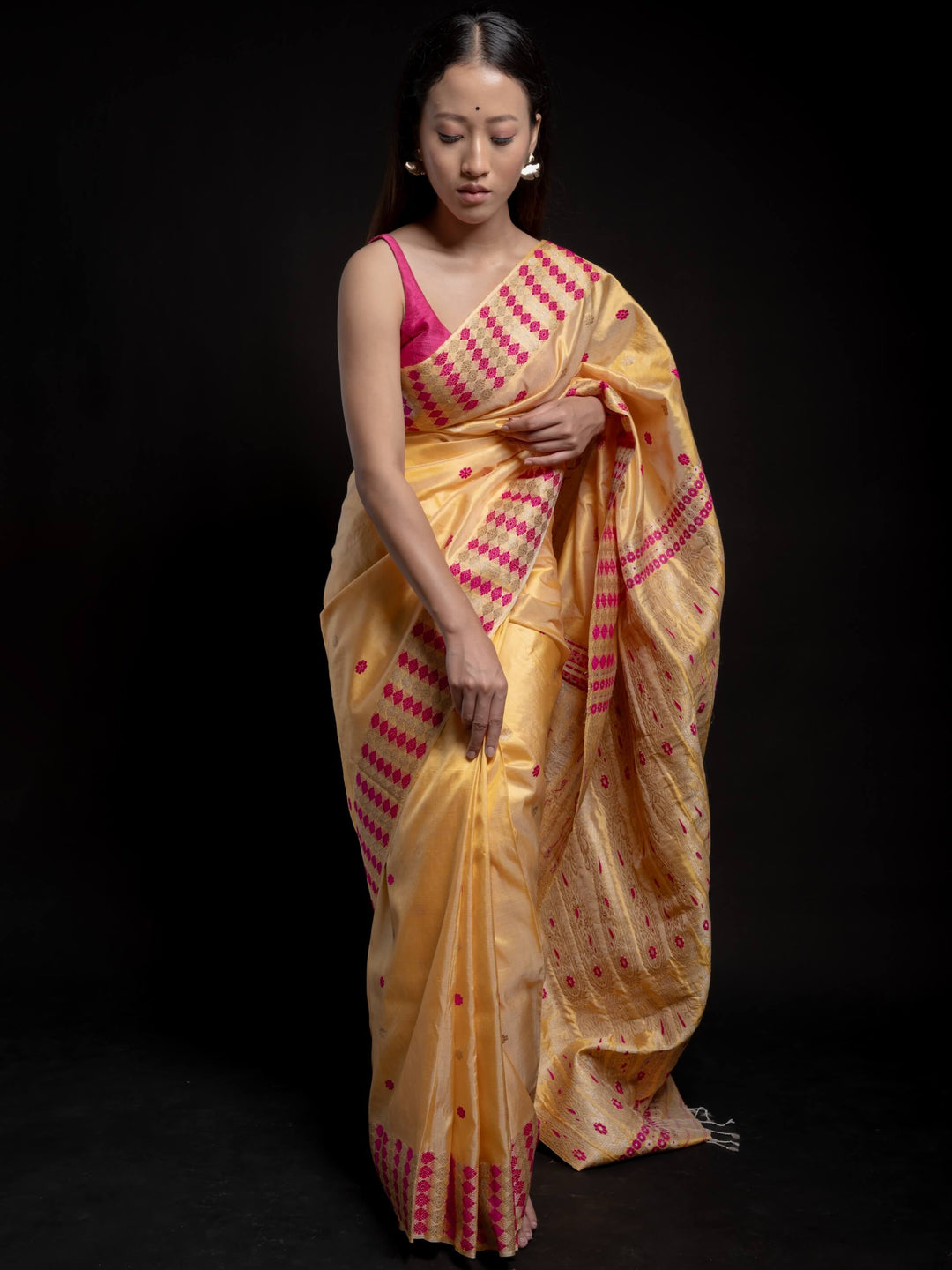 Mustard Paat Silk Saree