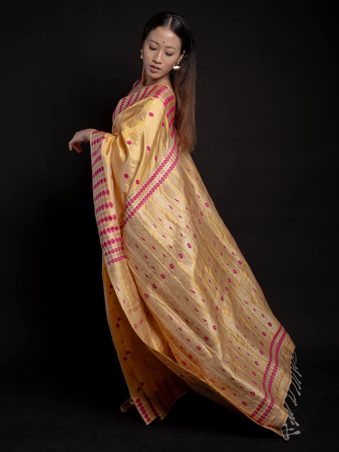 Mustard Paat Silk Saree