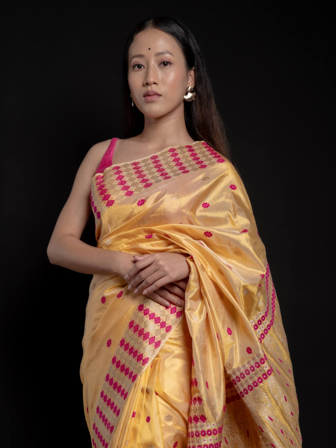 Mustard Paat Silk Saree