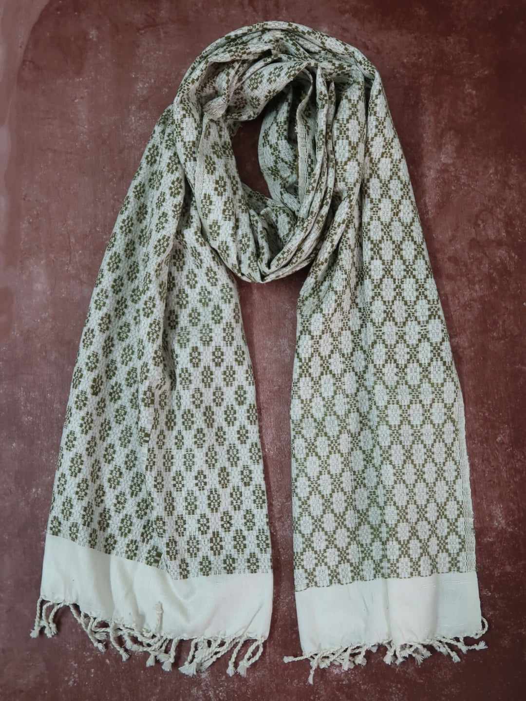Olive Green Eri Silk Stole