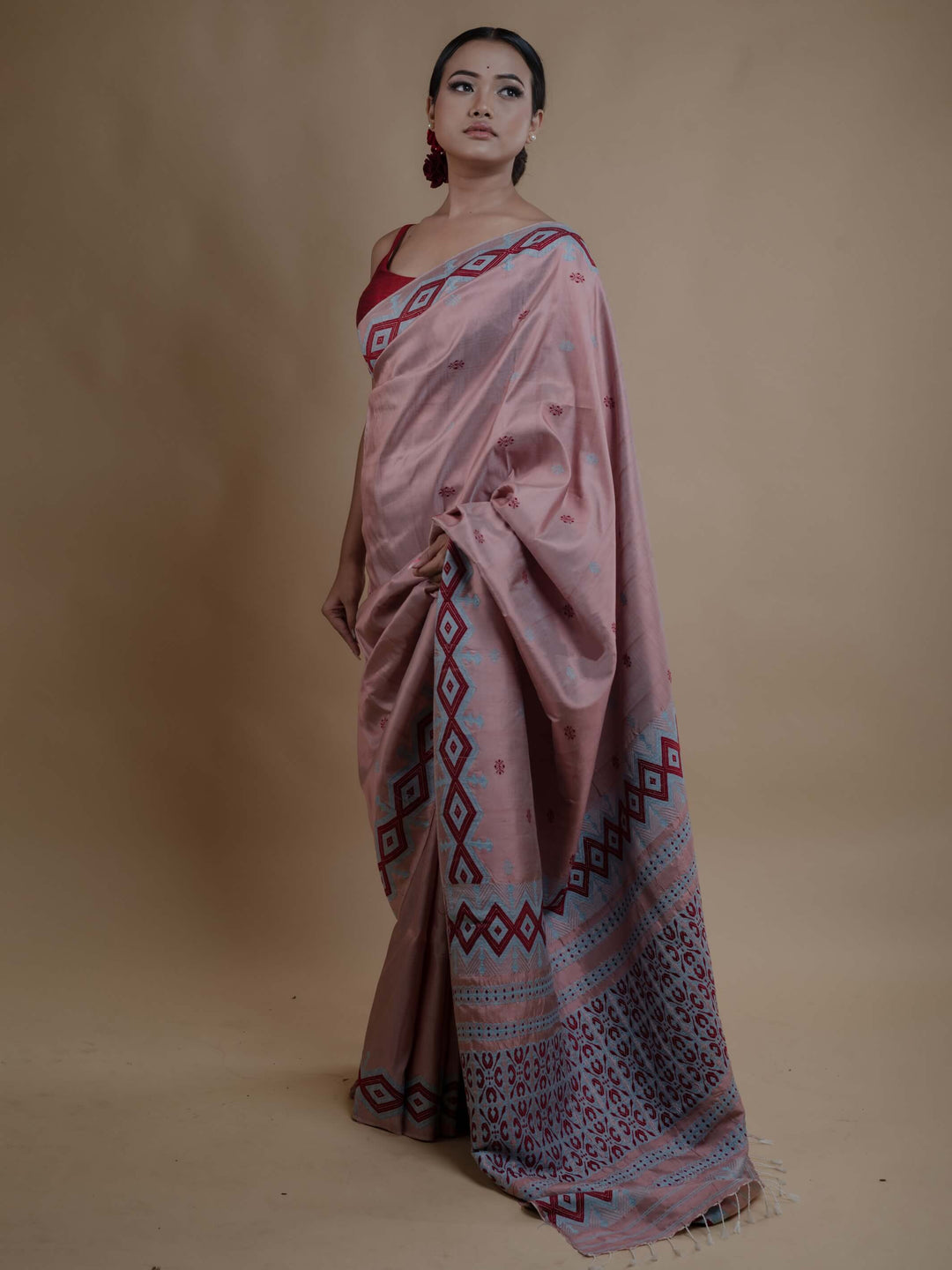 Old Rose Paat Silk Saree