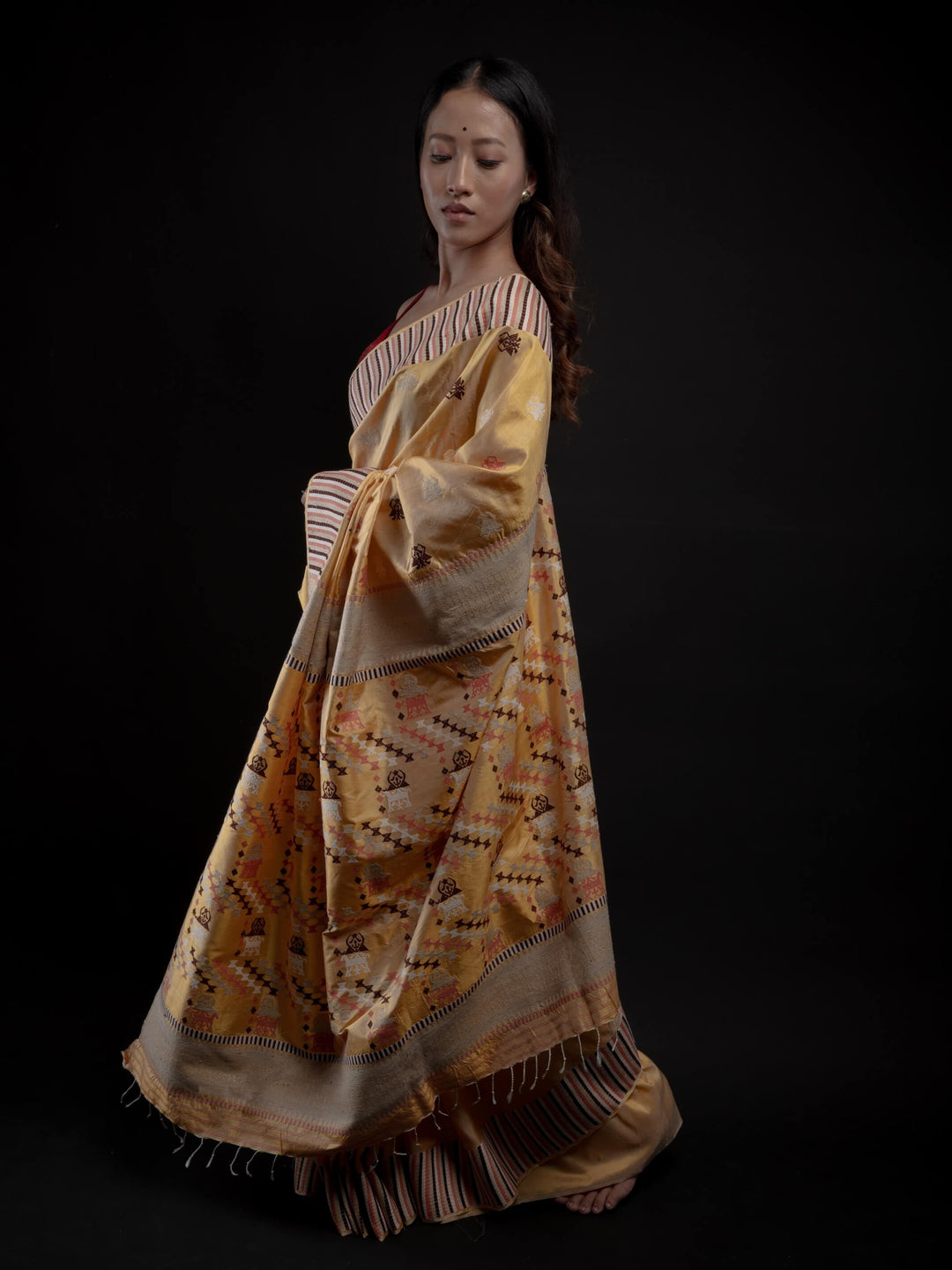Mustard Paat Silk Saree