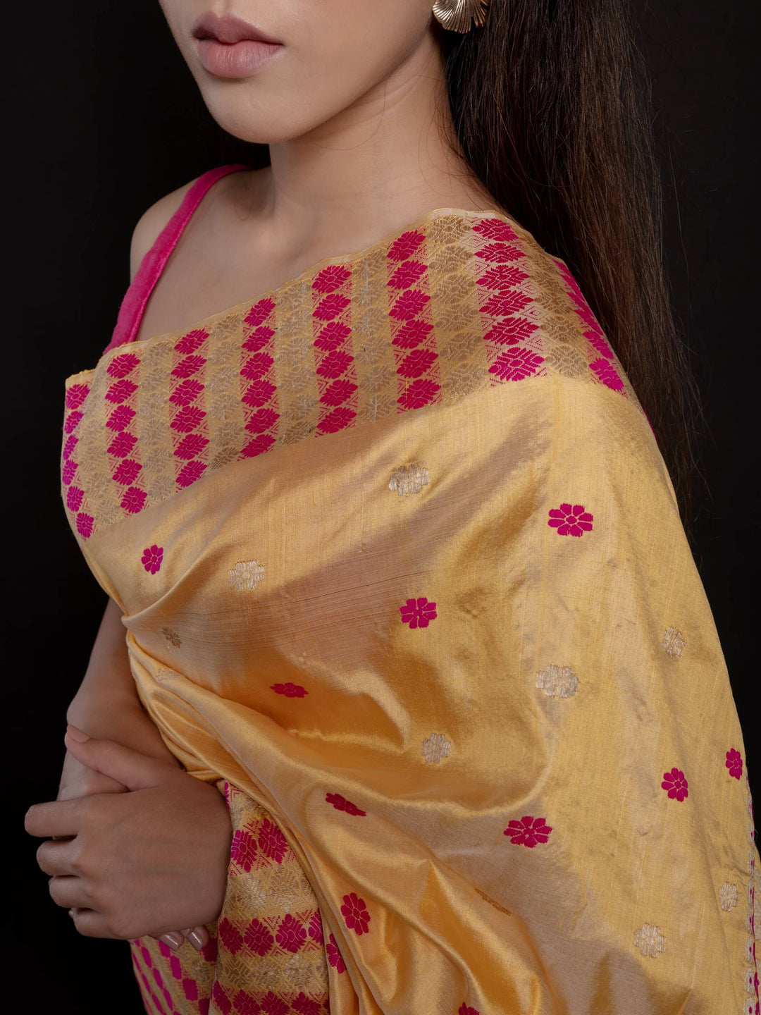 Mustard Paat Silk Saree