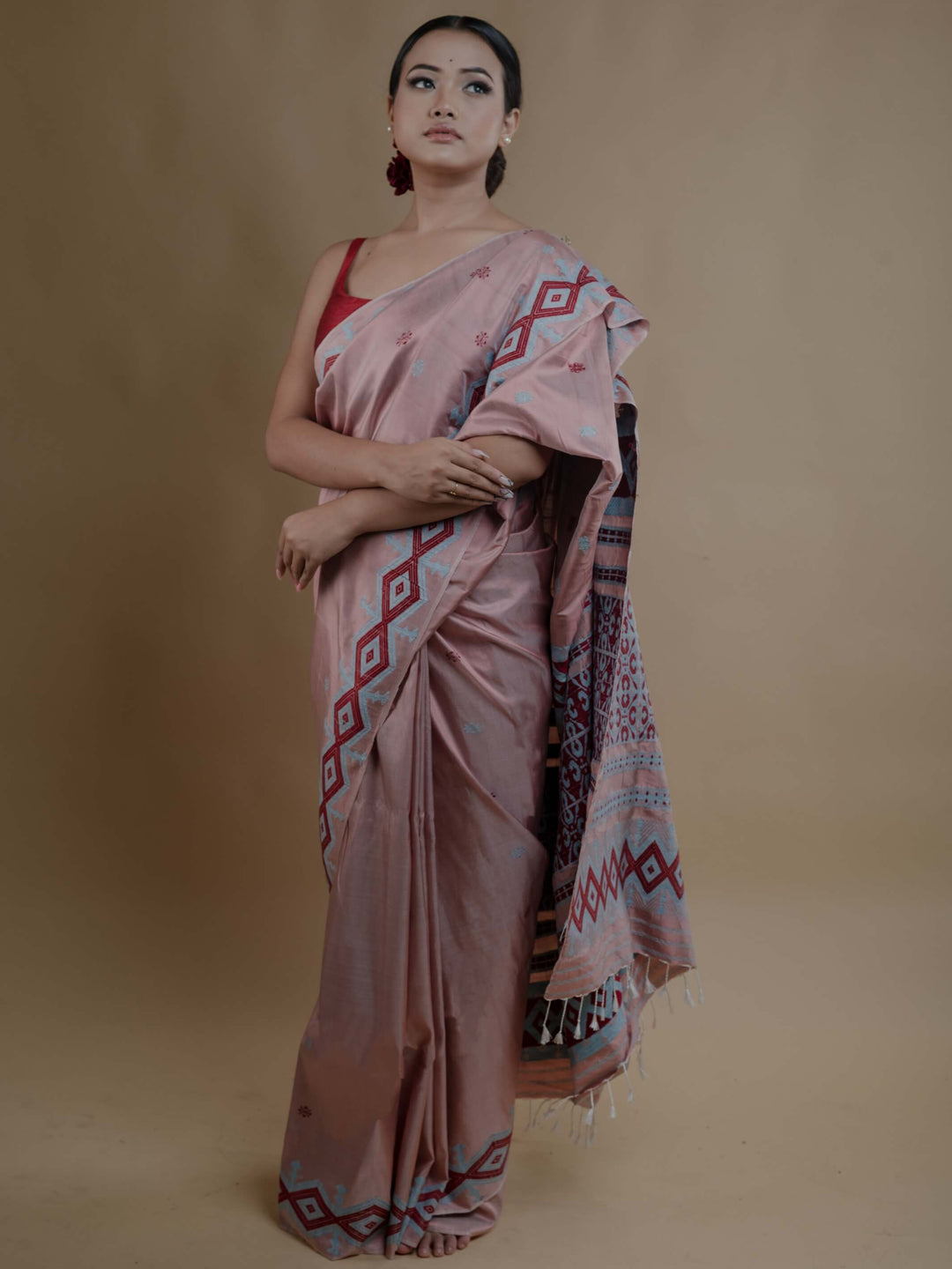 Old Rose Paat Silk Saree