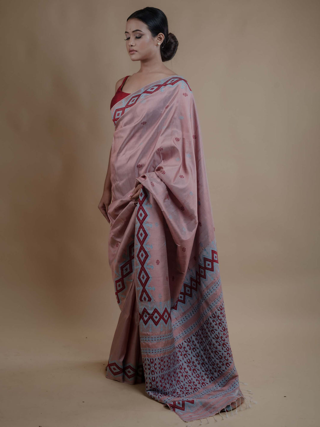 Old Rose Paat Silk Saree