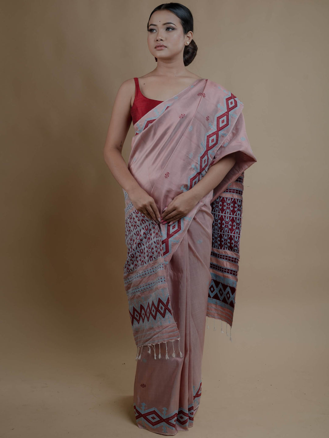 Old Rose Paat Silk Saree
