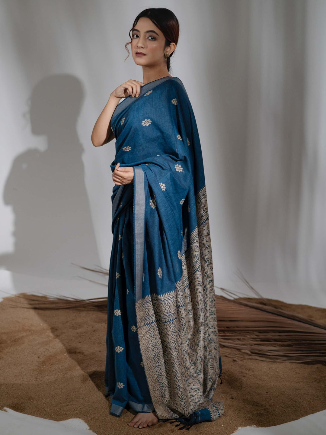Indigo Silk Cotton Saree