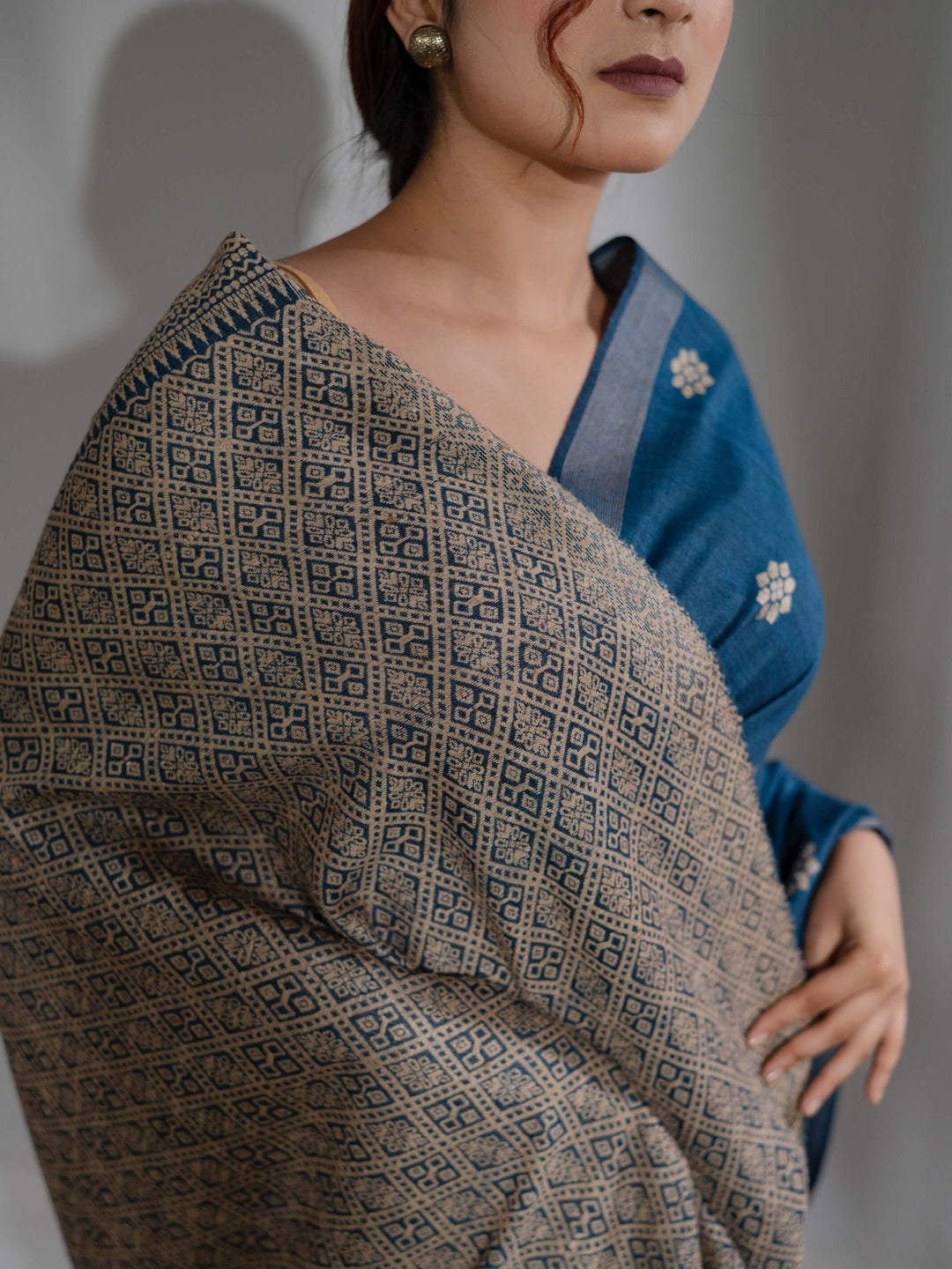 Indigo Silk Cotton Saree