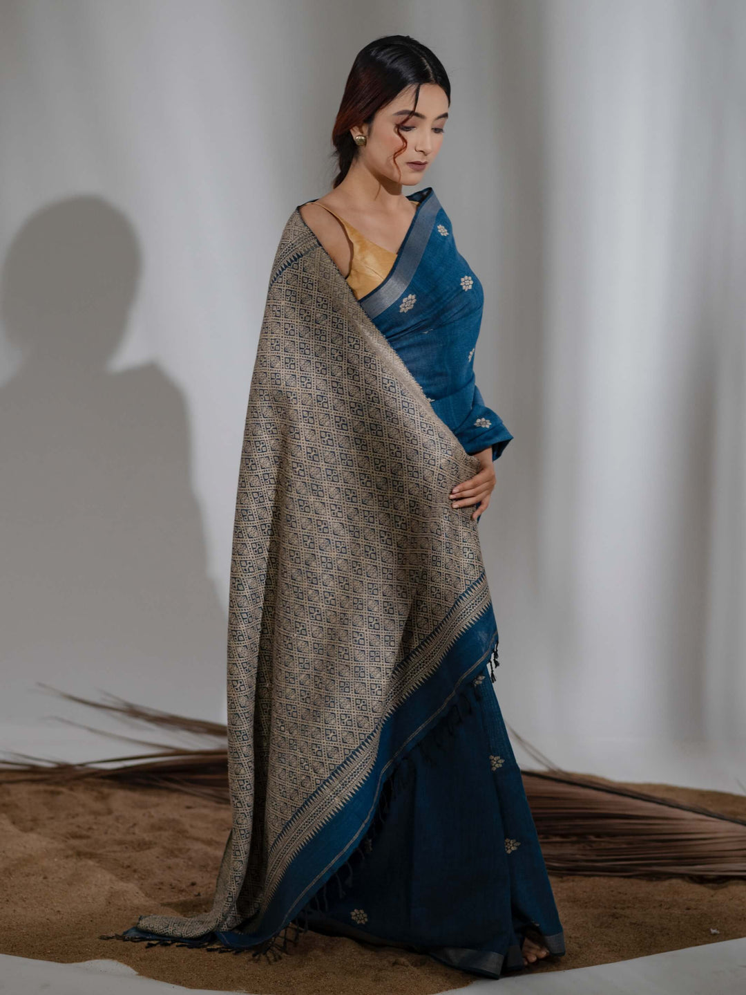 Indigo Silk Cotton Saree