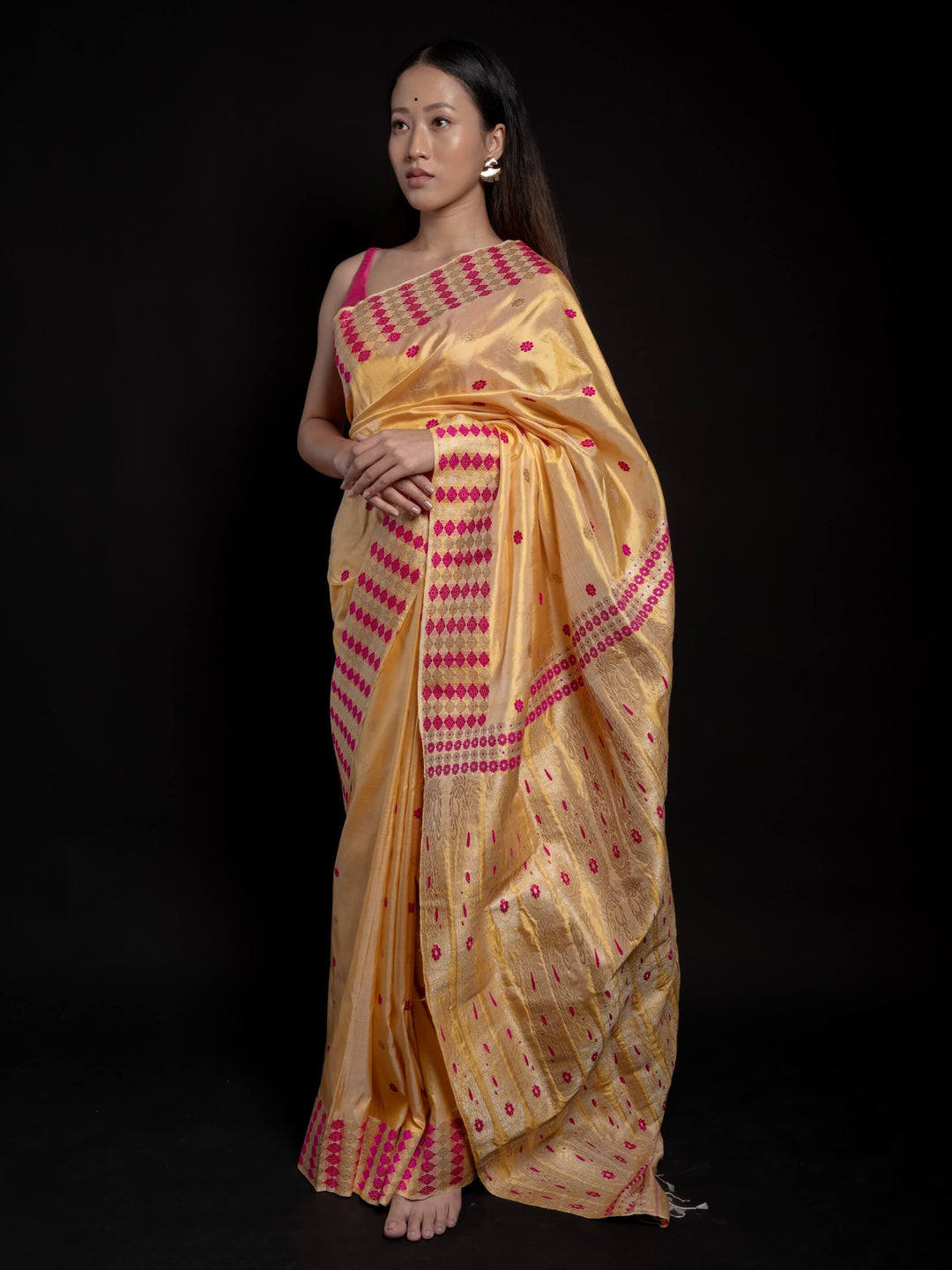 Mustard Paat Silk Saree