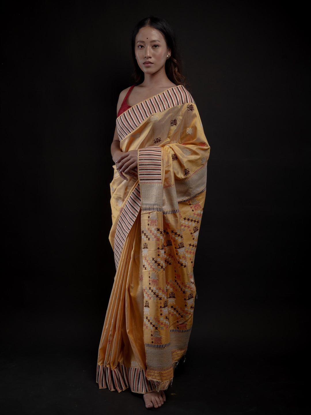 Mustard Paat Silk Saree