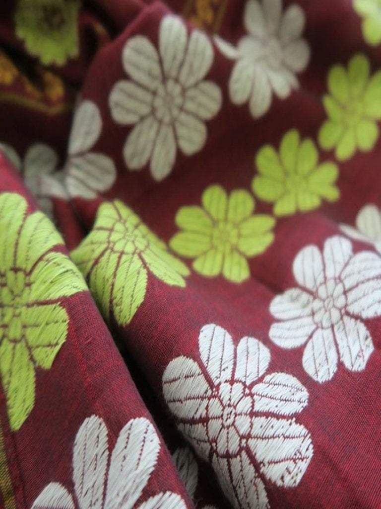 Brick Red Silk Cotton Saree