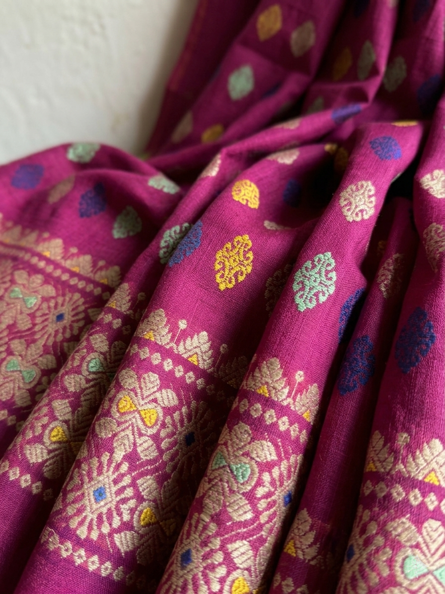 Fuchsia Silk Cotton Blouse Fabric