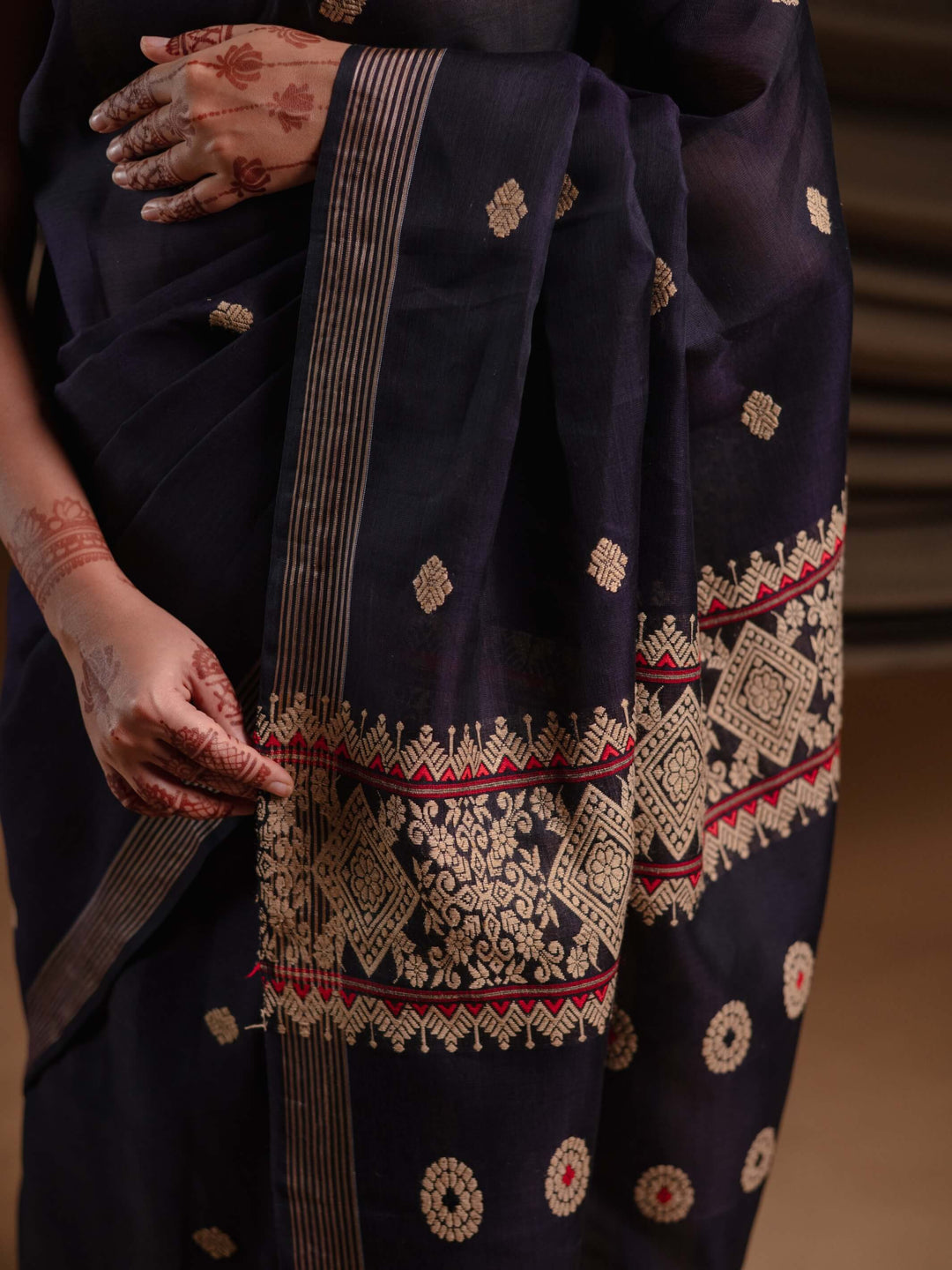 Indigo Silk Cotton Saree