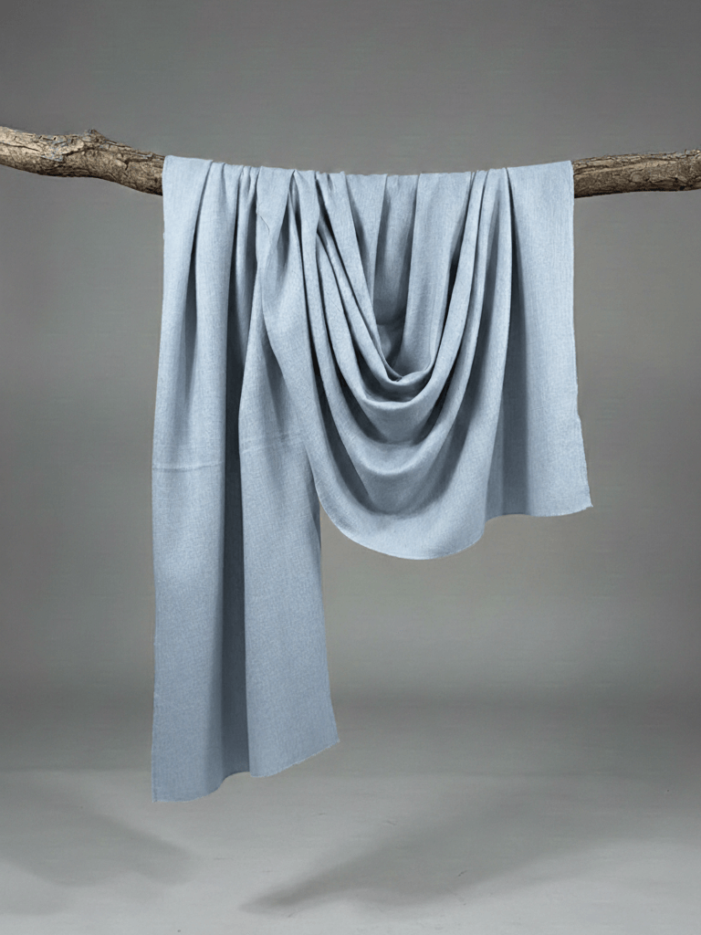 Light Blue Eri Silk Modal Fabric