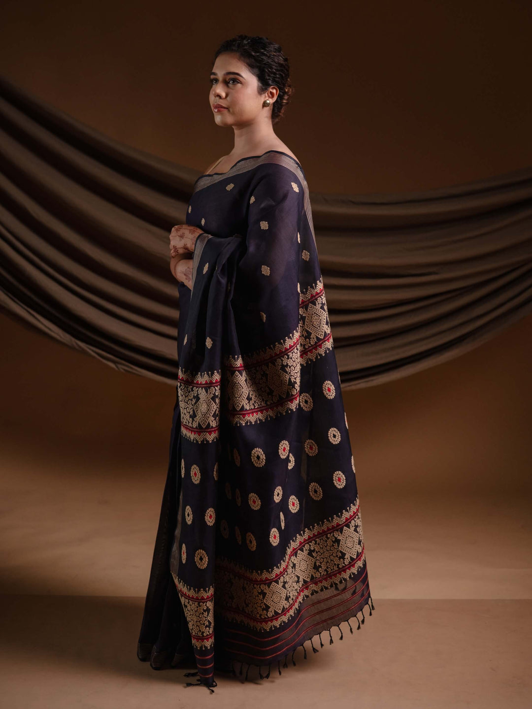 Indigo Silk Cotton Saree
