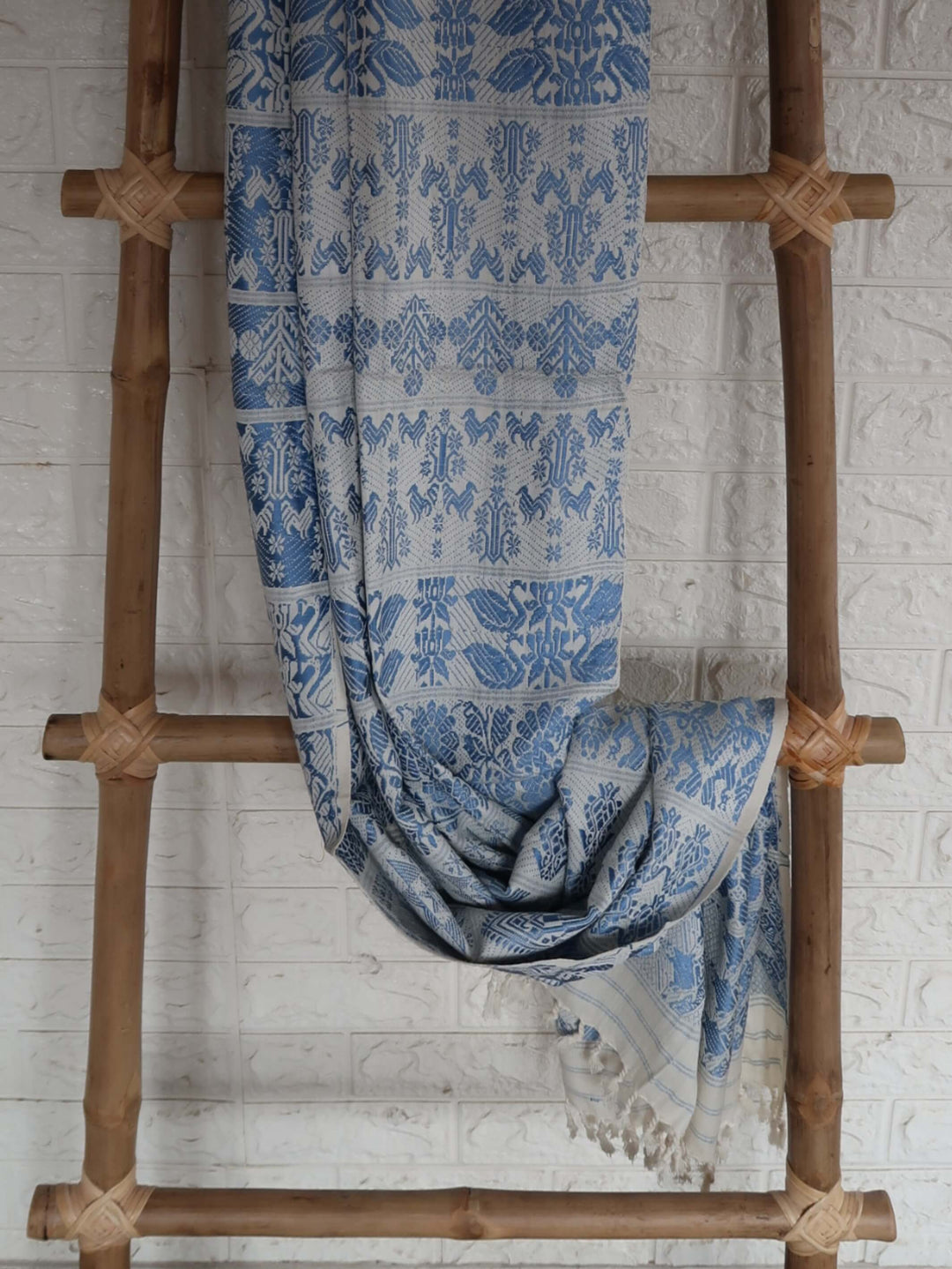 Blue Eri Silk Shawl