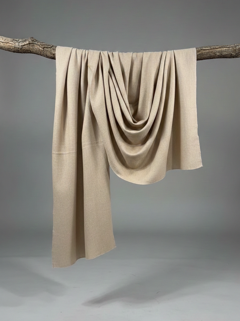 Desert Sand Eri Silk Modal Twill Fabric