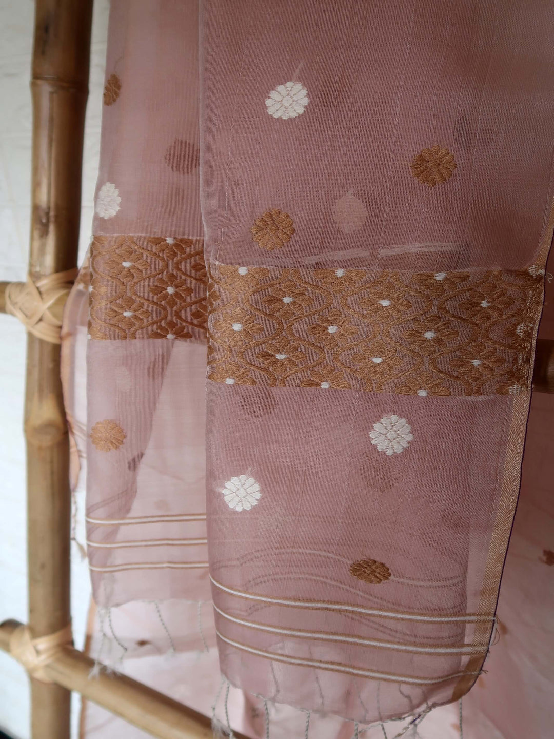 Rose Beige Mulberry Silk Dupatta