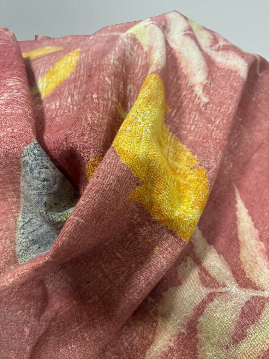 Lac Eco-Printed Silk Cotton Fabric