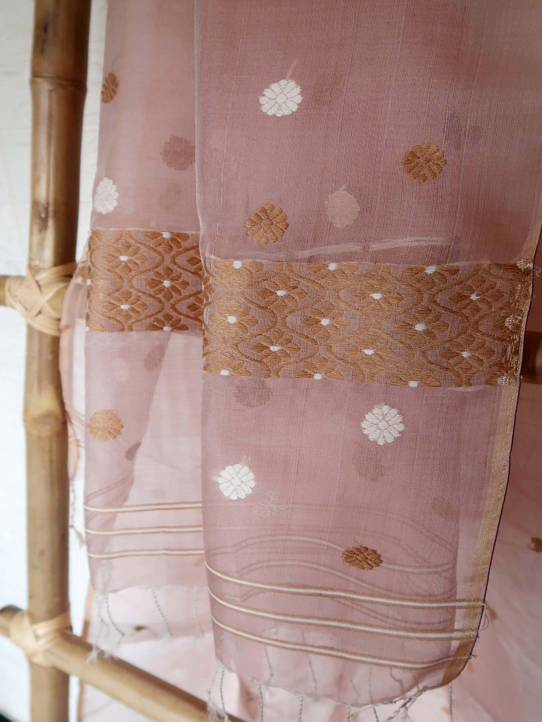 Rose Beige Mulberry Silk Dupatta