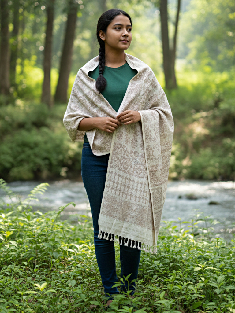 Dusty Pink Eri Silk Shawl