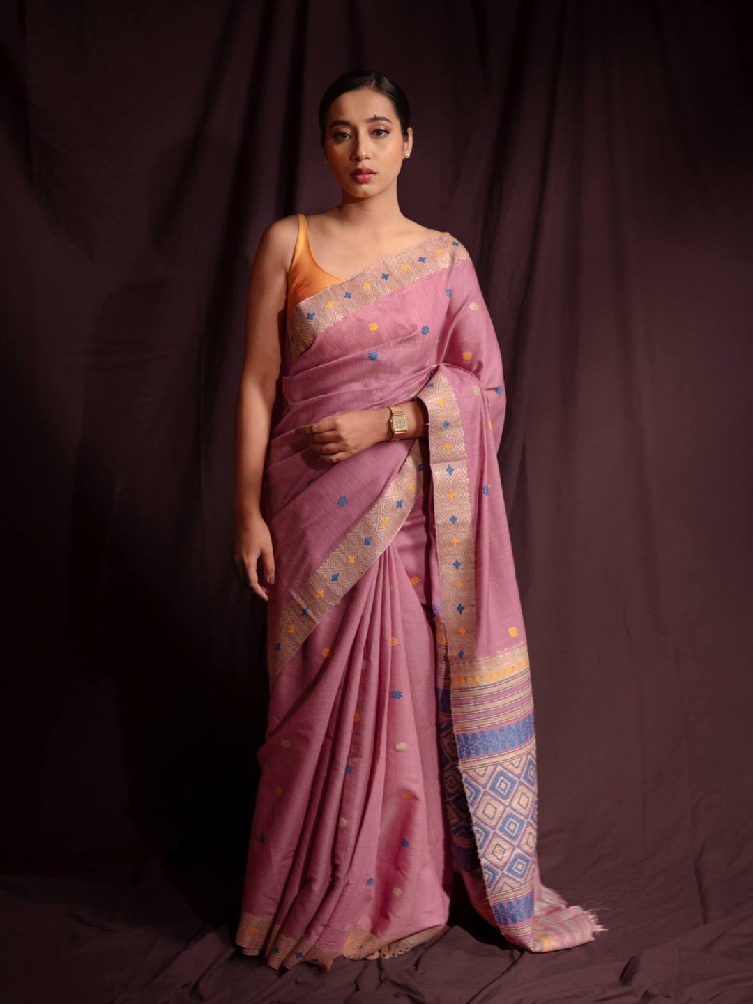 Lilac Eri Kesa Paat Silk Saree
