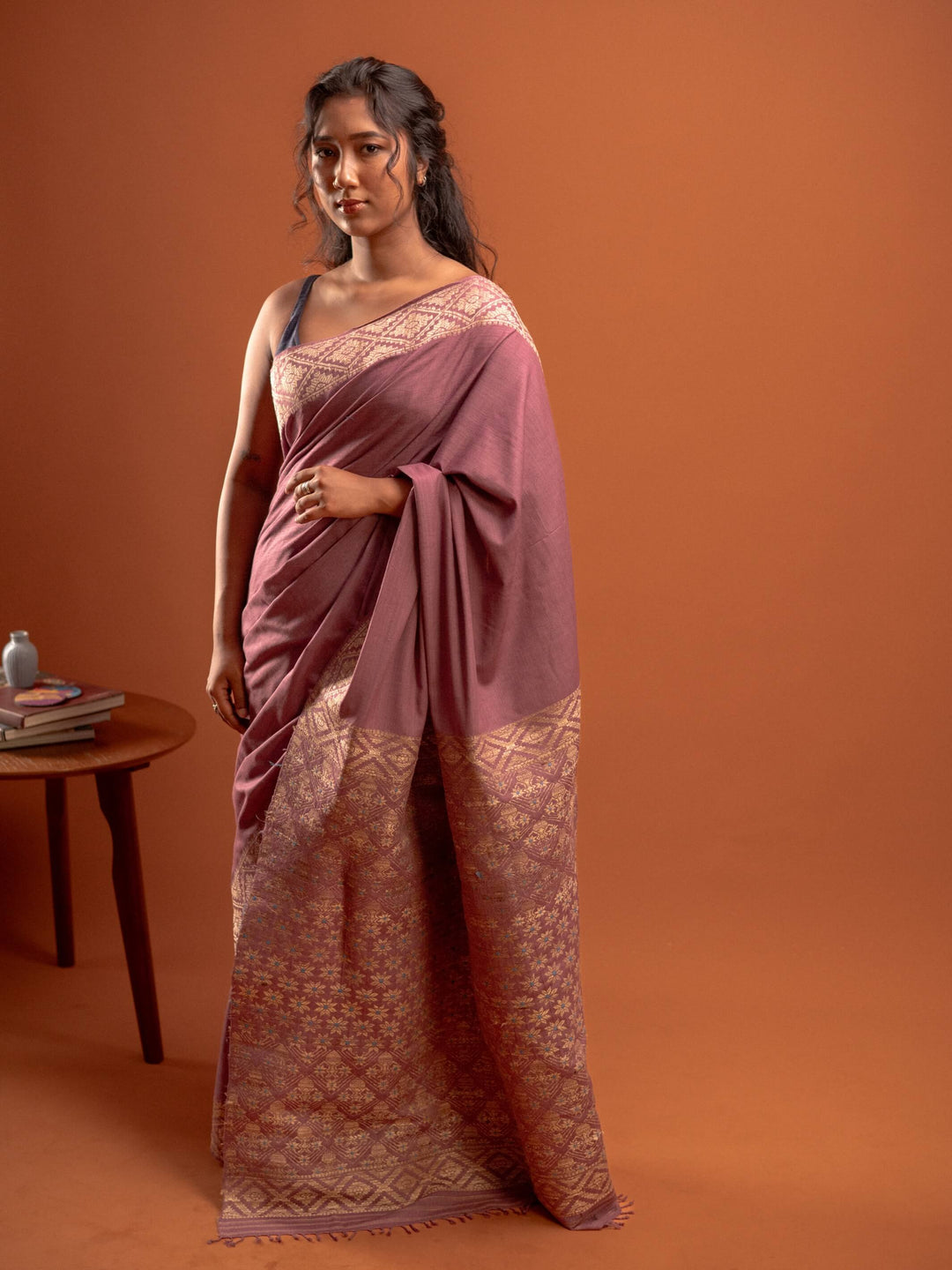 Mauve Rose Eri Silk Saree