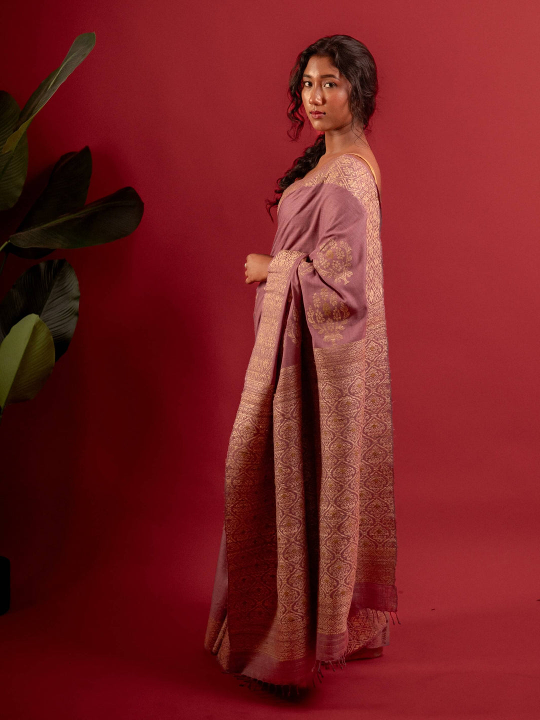 Mauve Rose Eri Silk Saree