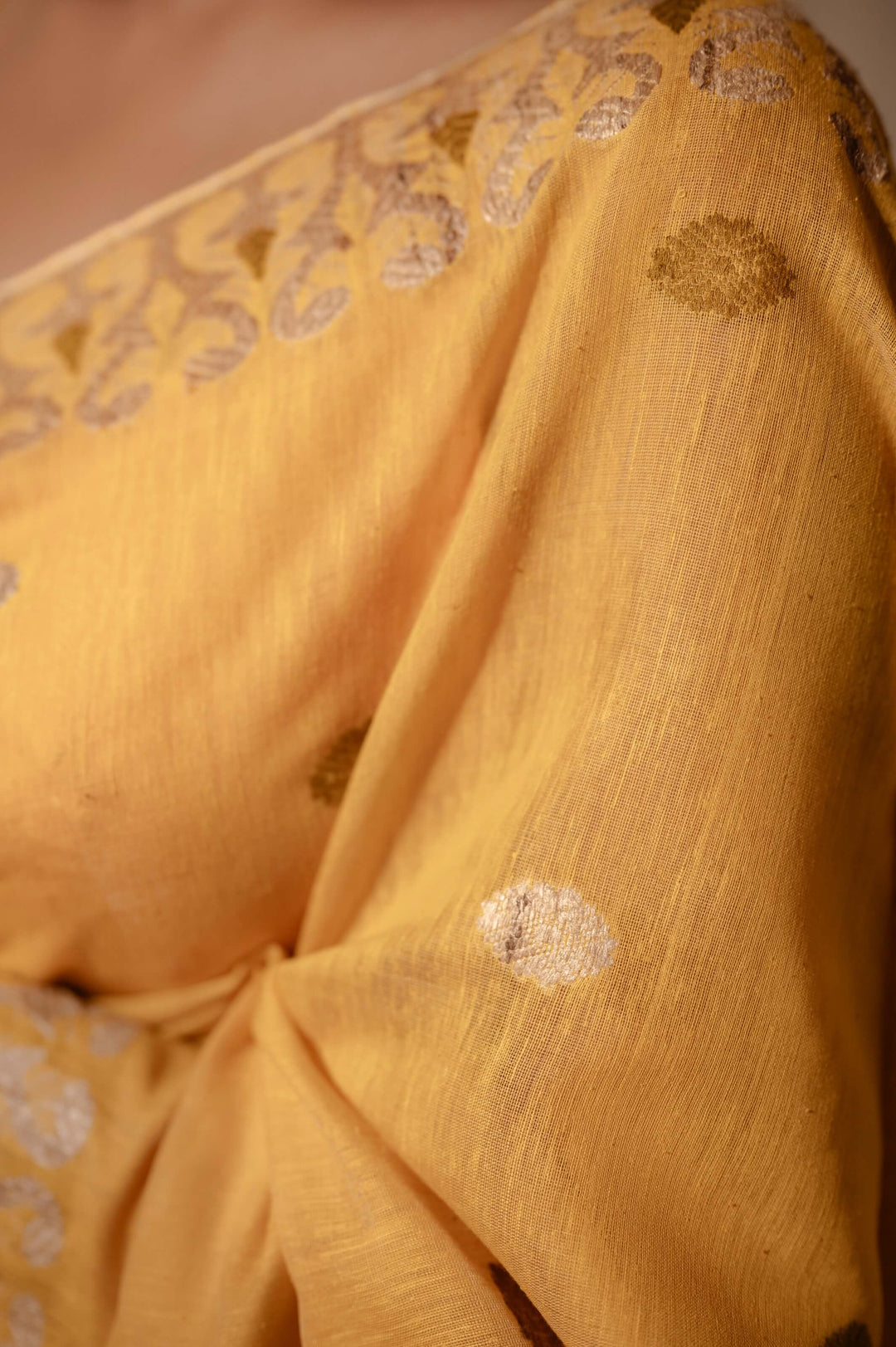 Mustard Eri Kesa Paat Silk Saree