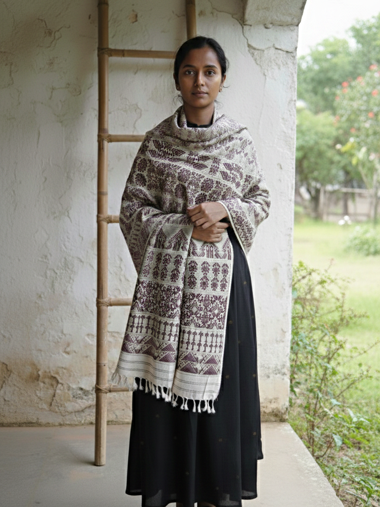 Brown Eri Silk Shawl