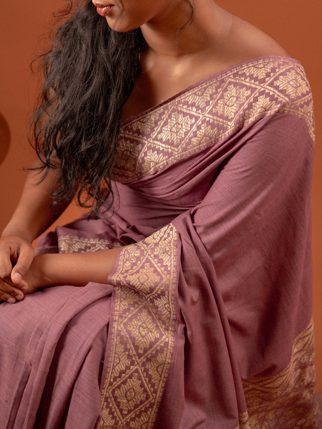 Mauve Rose Eri Silk Saree