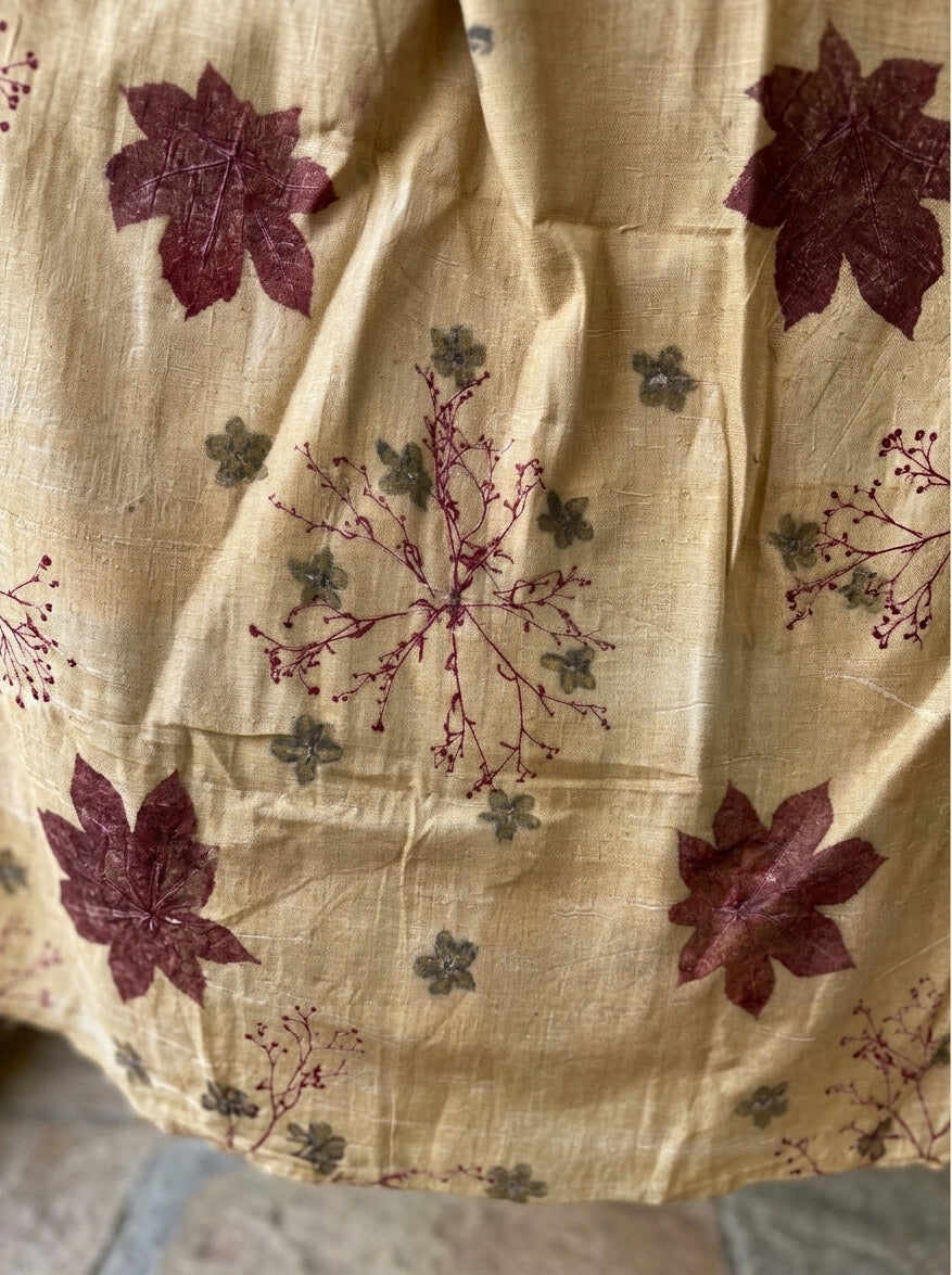 Turmeric Eco-Printed Silk Cotton Fabric