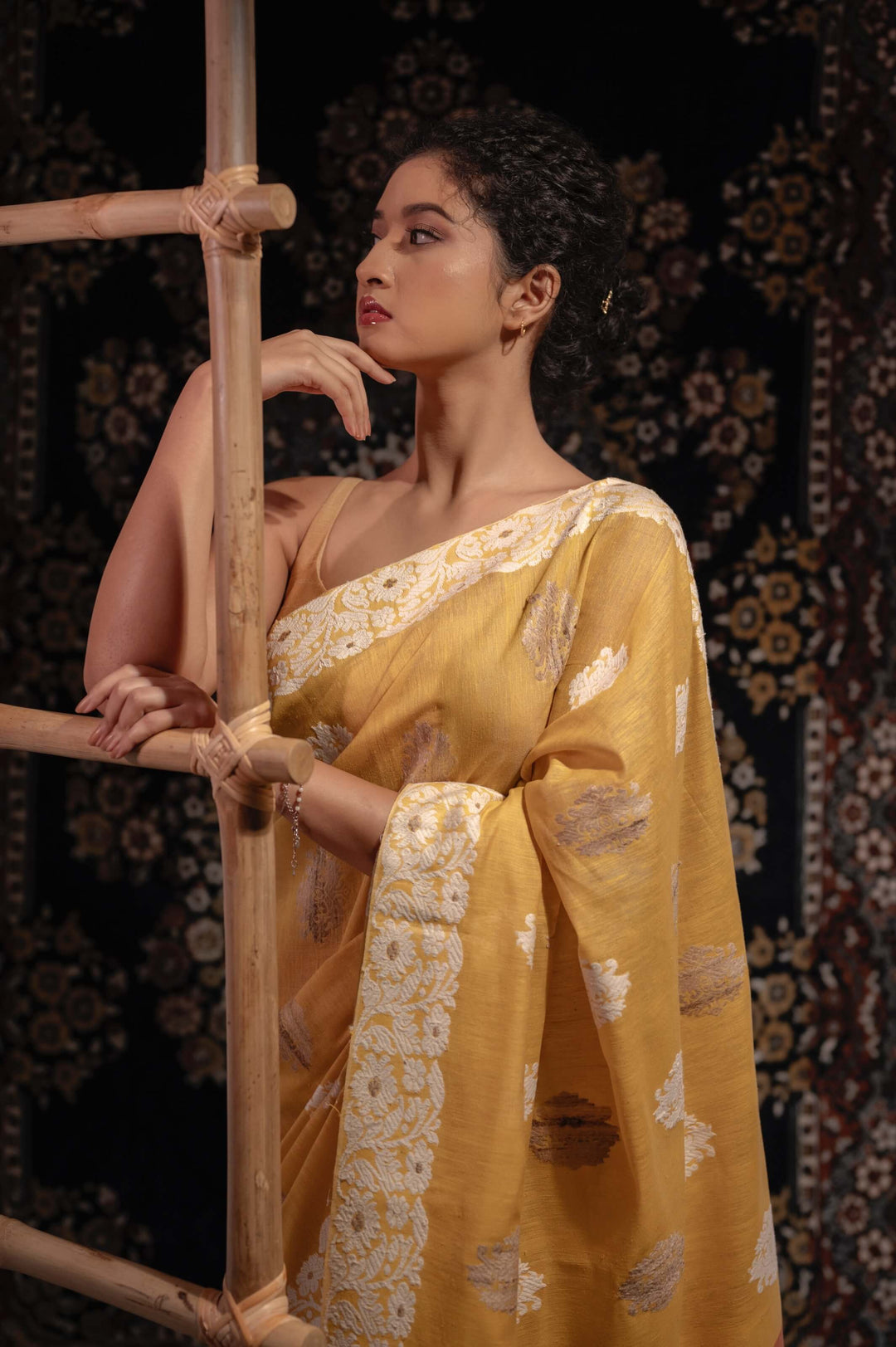 Mustard-Lac Eri Kesa Paat Silk Saree