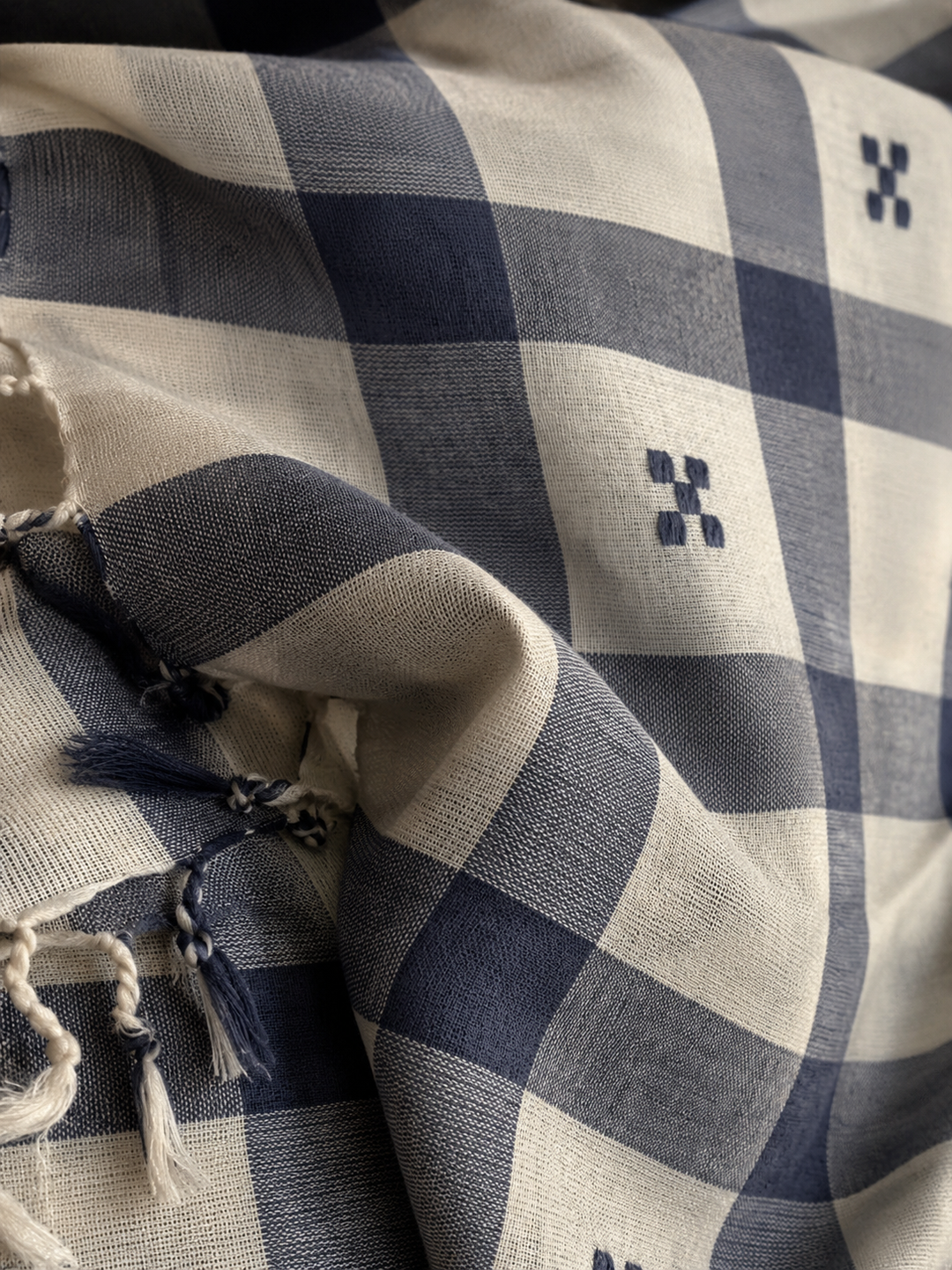Grey Eri Modal Check Stole