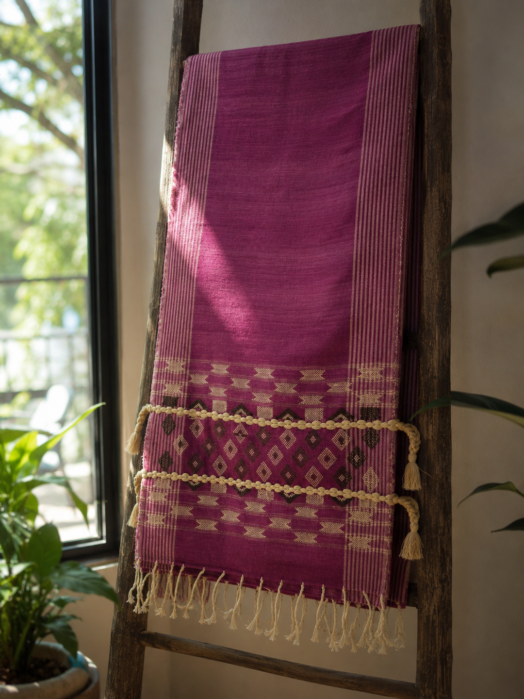 Pink Mishing Eri Silk Muffler