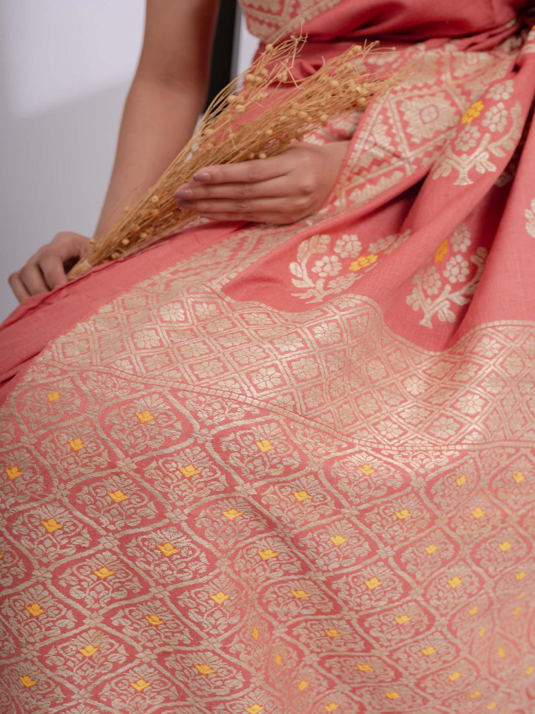 Indian Red Eri Silk Saree