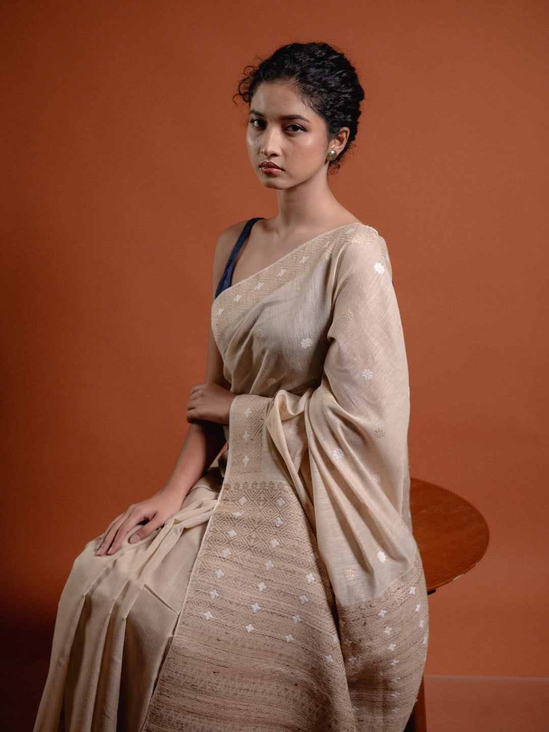 Natural Red Eri Silk Saree