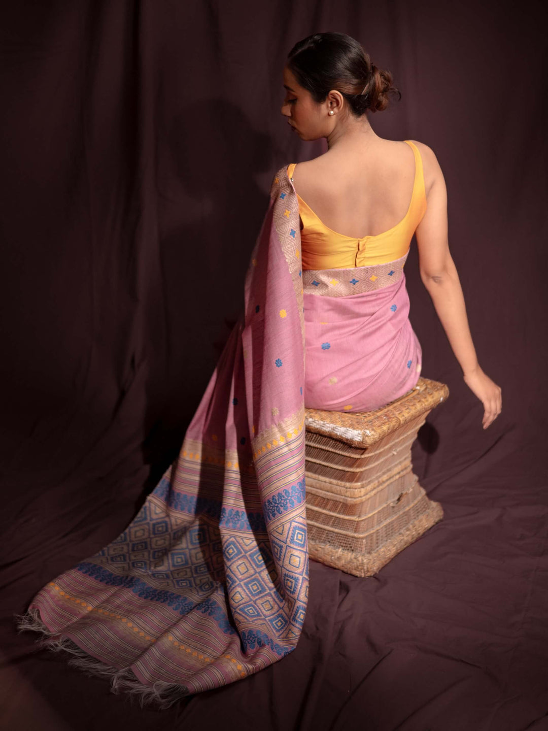 Lilac Eri Kesa Paat Silk Saree