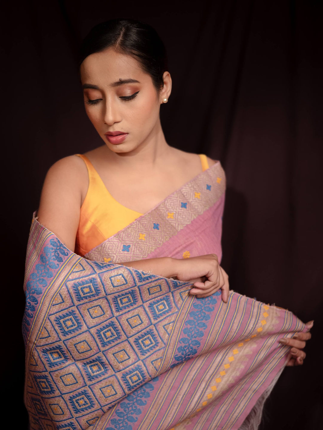 Lilac Eri Kesa Paat Silk Saree