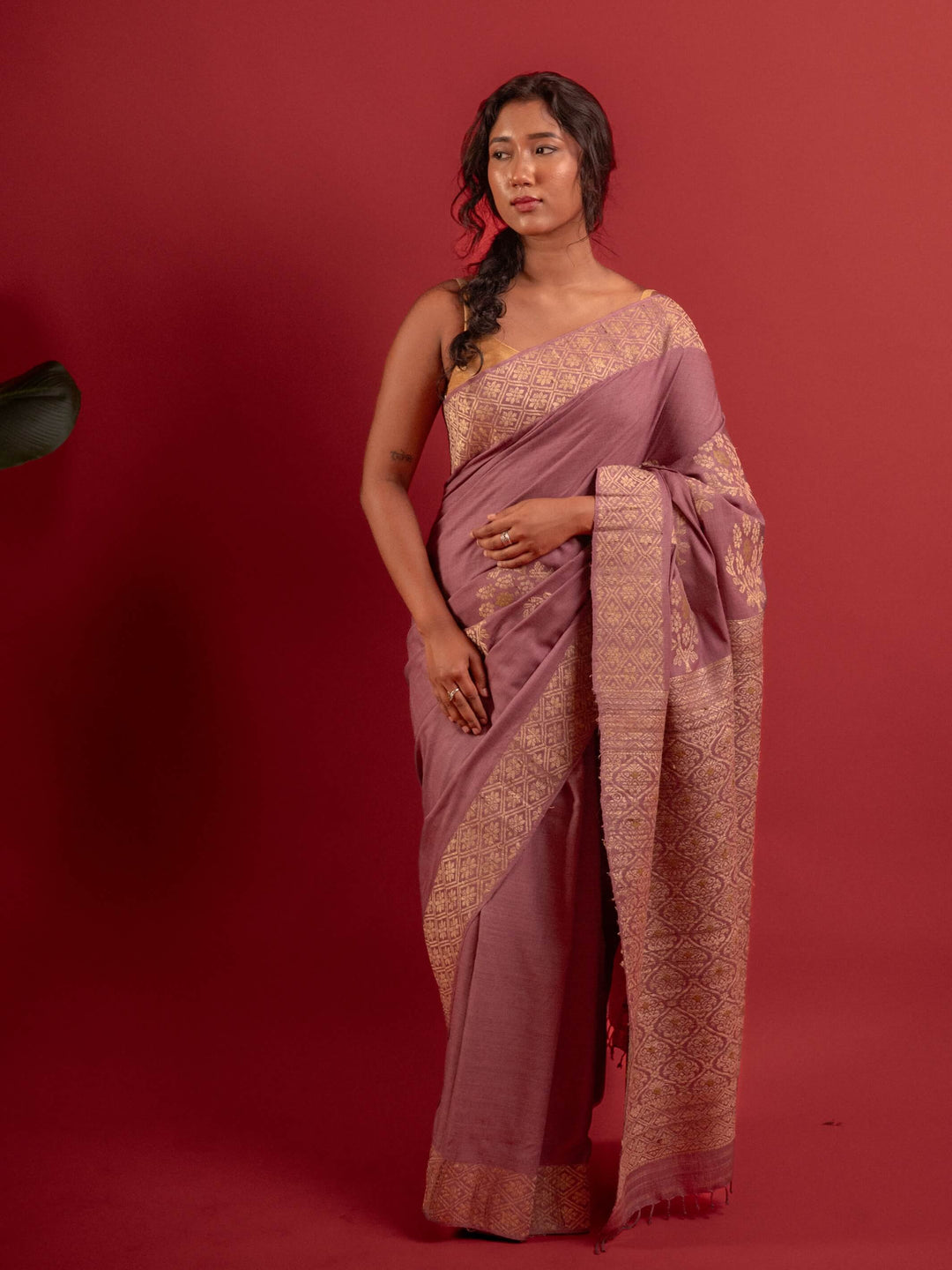 Mauve Rose Eri Silk Saree